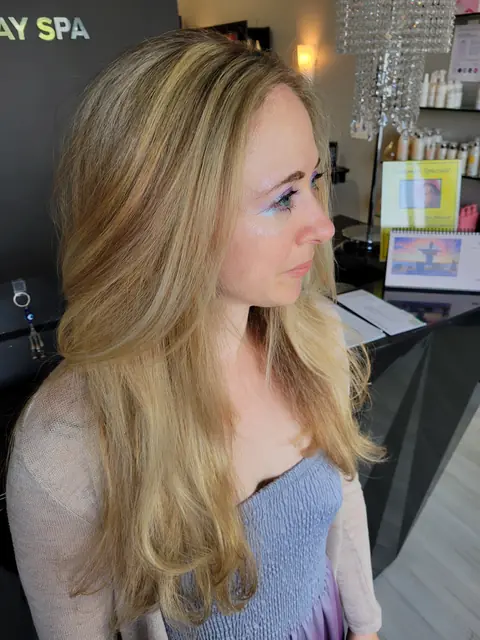 Client hair after a color service at Prima Hair and Day Spa, example 8
